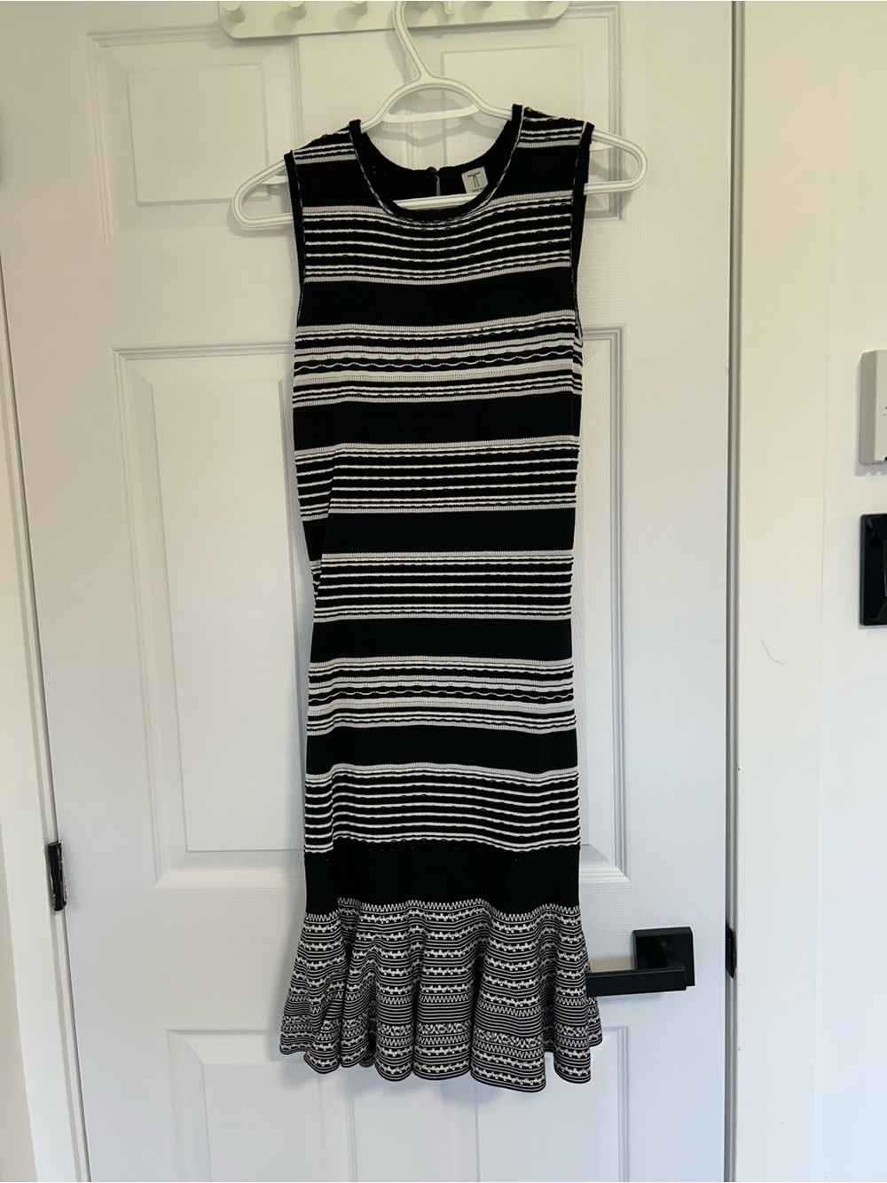 Tristan Black and White Striped Knit Midi Dress - Picture 2 of 6
